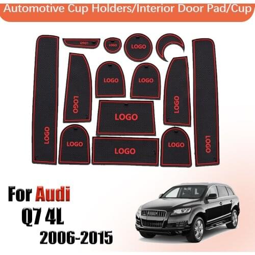 Door groove mat non slip door slot cup mat For Audi Q7 4L 2006-2015 accessories rubber cup mat door mat cup