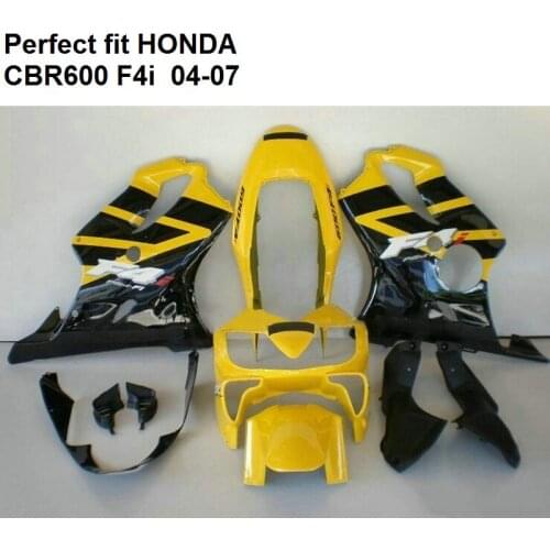 ABS plastic fairing for Honda CBR600 F4i 04 05 06 07 yellow black fairings kit CBR600F4i 2004-2007 XC05