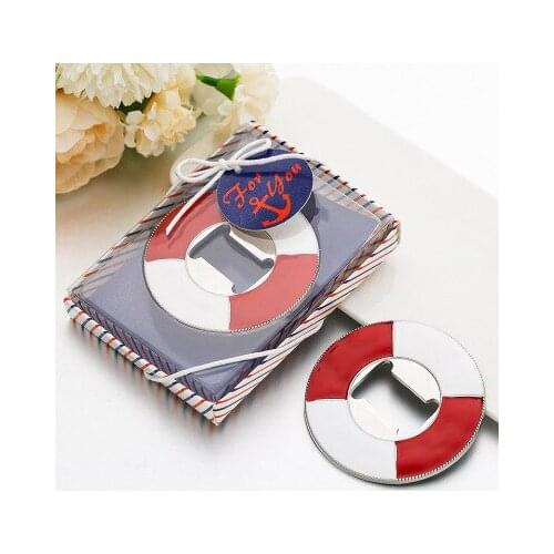 Swimming ring metal bottle opener Marine themed party beer corkscrew business banquet wedding moving gift souvenir