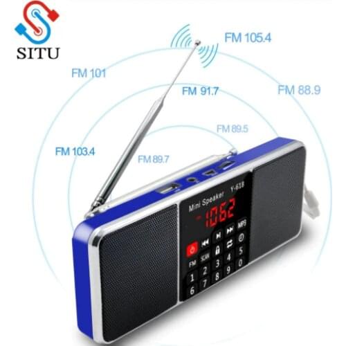 Situ Portable Mini FM Radio Receiver Speaker MP3 Player Support TF Card USB Drive LED Screen Display Time Shutdown Dab Radios