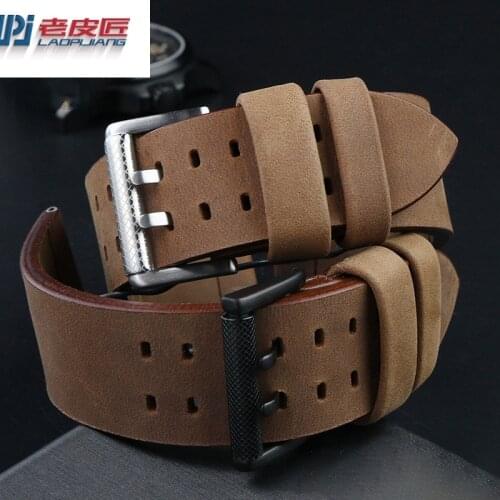 Crazy horse leather strap for Luminos 1879 1940 1920 1925 1927 Leather Genuine leather Bracelet accessories 26mm