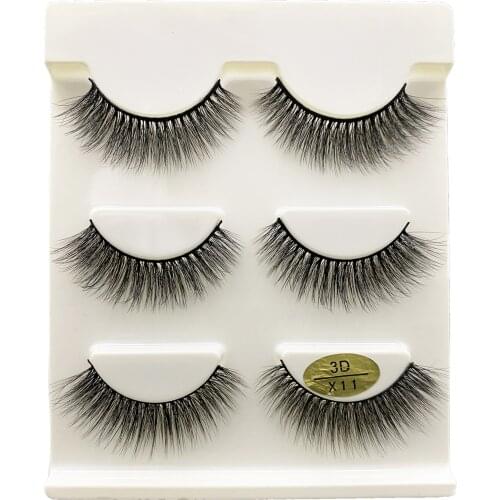 3 Pairs Mink Lashes Faux Eyelashes Mink False Eyelashes Dramatic Volume Lashes Eyelash Extension for Makeup