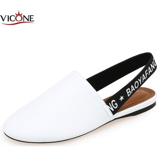Women Slippers Mules Shoes Flat Slingbacks Woman Sandals Summer Shoes Round Toe Slip on Female Slides Black Red Plus Size 2020