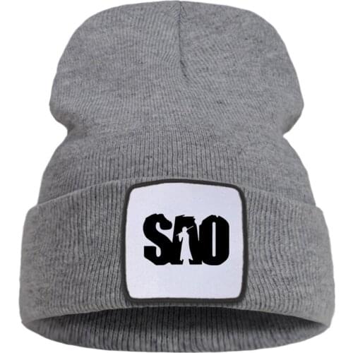Unisex Hot Sale Beanie Hats Wool Creativity Outdoor Flexible Hat Japan Anime SAO Logo Bonnet Cap Sport Thick Knitted Caps