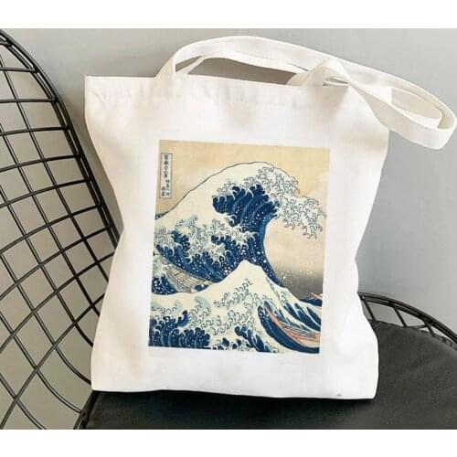 Shopper The Great Wave of Kanagawa Printed Tote Bag women Harajuku shopper handbag girl Shoulder shopping bag Lady Canvas Bag