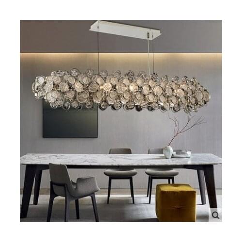 Dining room chandelier post-modern luxury model room decorative lamp creative personality long bar table lamp designer dining ro