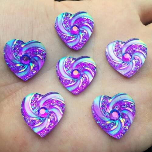 80pcs 20mm Heart Resin Rhinestone Crystal Flat Back Stone for Wedding Decoration Scrapbooking crafts -B931*4