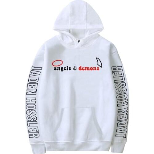 2020 New Jaden Hossler Hoodie Angelic Demon Wing Print Sweatshirts Men Women Hip Hop Popular Hoodies Loose Streetwear Clothes