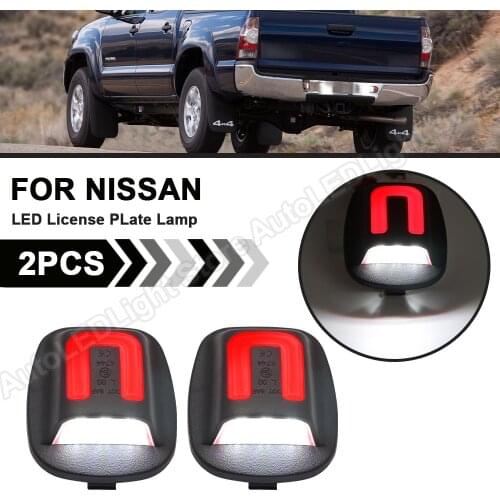 2Pcs LED License Plate Lamp Number Plate Light Error Free For Nissan Xterra 1994-2004 Nissan Frontier 1998-2004 White+Red Light