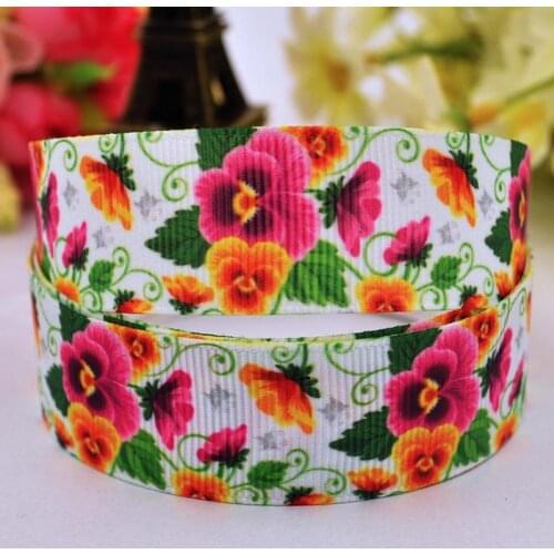 22mm 25mm 38mm 75mm Ruban satin Flowers Cartoon printed Grosgrain Ribbon Hair Accessories party decoration 10 Yards X-00301