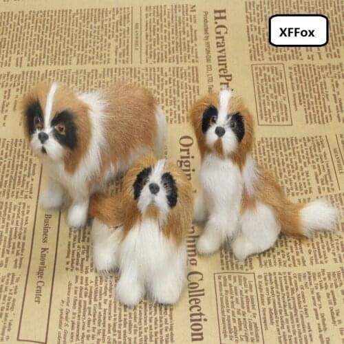 3 pieces a lot mini real life Saint Bernard dog models plastic&furs dog dolls gift about 11cm xf1493