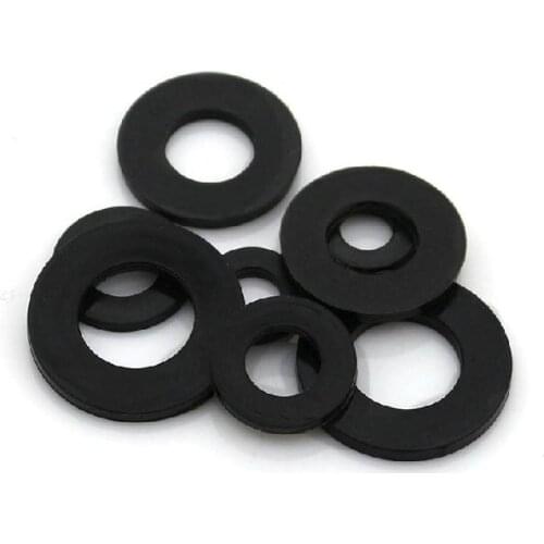 5x10x1mm M5 Screw bolt flat washer black Plastic nylon Spacer fastener,Ring nut pad gasket tool repair screw bolt M3 m4 m5 m6