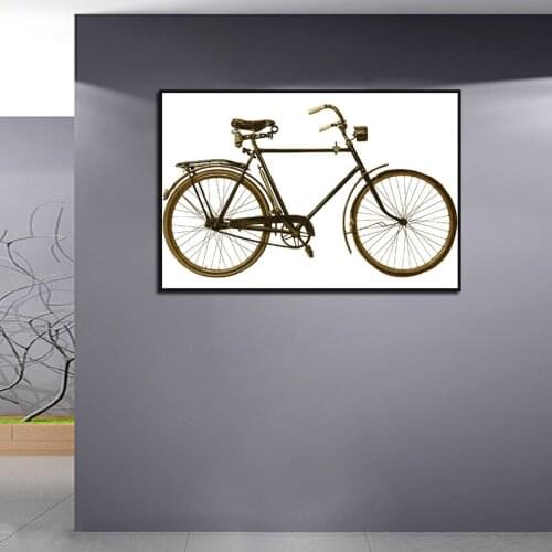 Abstract Wall Art Vintage Bicycle Canvas Poster Print Retro Minimalist Painting for Living Room Bedroom Corridor Decoration