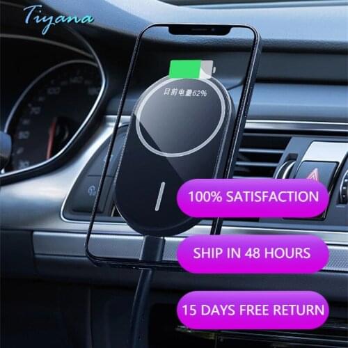 15W 4 In 1 Car Magnetic Mobile Phone Holder for Vent Installation Wireless Charging Support Iphone12 Super Fast Charging Bracket
