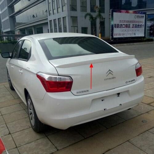 Car Styling For Citroen C-Elysee Spoiler 2014 2015 2016 2017 ABS Plastic Rear Trunk Roof Wing Unpainted Primer Color Spoiler