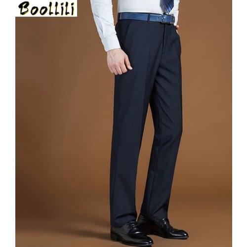 Big Size 46-56 2020 Spring Autumn Straight Work Business Pants Male Formal Silk Office Classic Baggy Suit Long Trousers for Mens