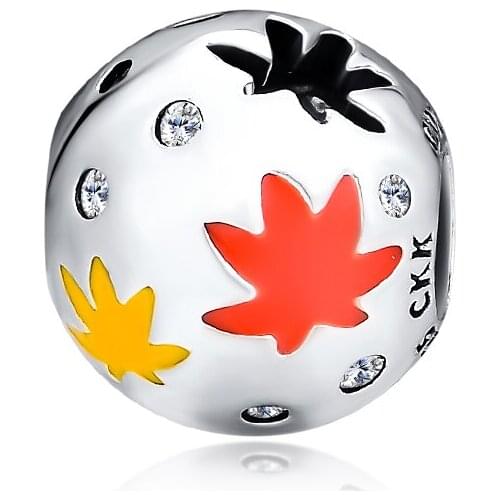 Beads fit for Pandora Bracelets Maple Leaf Charms 100% 925 Sterling Silver Jewelry Free Shipping