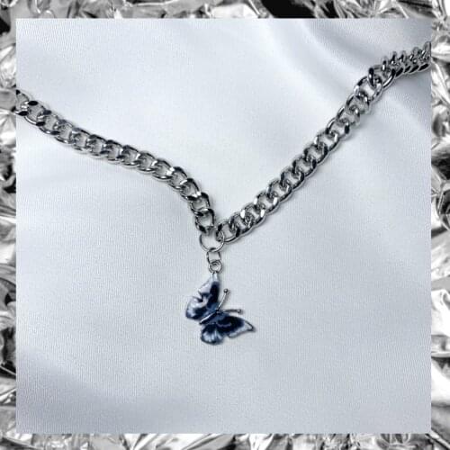 Harajuku Punk Style Butterfly Choker Necklace Jewelry Women Collares Gothic Hip Hop Gift Necklace Collares Mujer