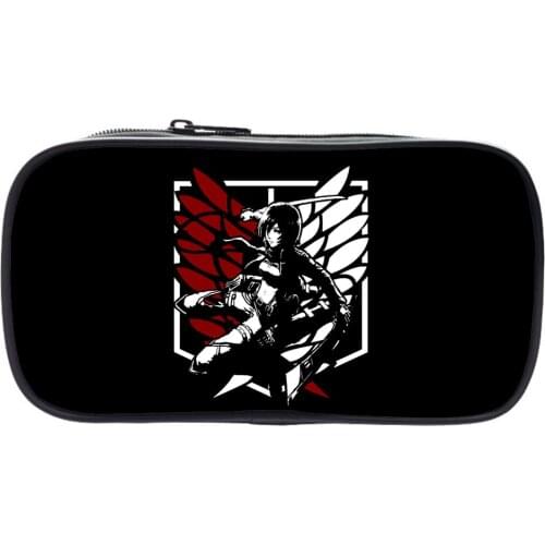 Attack On Titan Pencil Case Multifunction Pencil Bag Children Anime Pencil Box Students Cartoon Pen Bags Kids Pencil Holder Gift