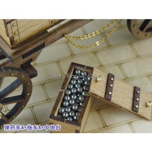 Wooden scale military toys weapons napoleon period NAPOLEON CANNON+MIDDLE PLATFORM+AMMUNITION WAGON+TRAILER wooden scale model