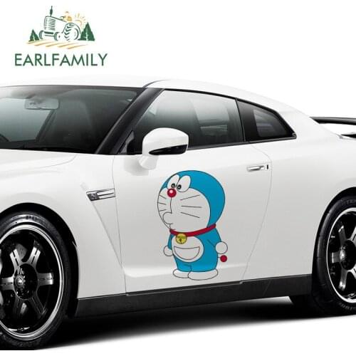 EARLFAMILY 43cm x 26.4cm For Doraemon Cartoon Car Stickers Motorcycle Fine Decal Personality Decals Occlusion Scratch Decor