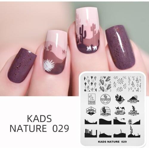 KADS Manicure Stamping Templates Nail Art Plate for Stamping Nature Image Stamper Overprint Stencil Fashion Designs Stamping