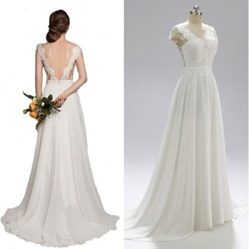 Classic Lace Chiffon Wedding Party Bridal Wedding Dress Bride Gown Real Photo Factory