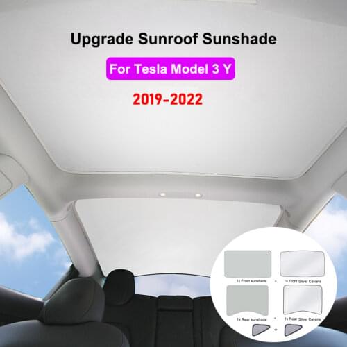 3rd New Upgrade Sun Shade Glass Roof Sunshade for Tesla Model 3 Y 2021 Front Rear Sunroof Windshield Skylight Blind Shading Net