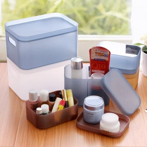 Thickening Plastic Cover Cosmetics Storage Box, Desk Top Sundry Sorting Box Storage Box