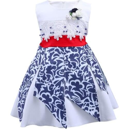 Summer Girl Flower Sleeveless Clothing Kids Ball Gowns Dresses Girls Party Princess Girl Clothes Birthday Dress