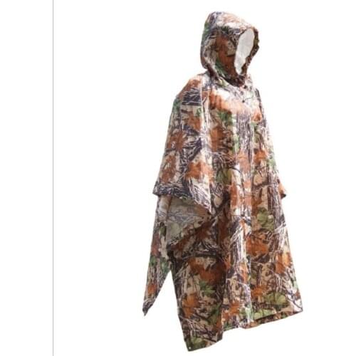 Multifunctional 3 in 1 outdoor camouflage raincoat rainwear camping mat camping tent ground mat jungle moistureproof mat awning