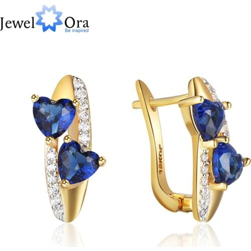 Fashion Trendy Hoop Earrings Elegant Simple Pierced Golden Heart Earrings For Women Classic Jewelry (jewelora EA102921)