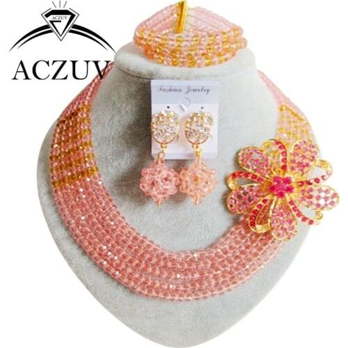 Bridesmaid Jewelry Set Peach and Gold AN002