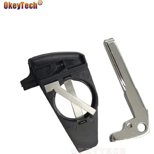 OkeyTech Uncut Blade Battery Holder For Mercedes for Benz B C E ML S CLK Smart Insert Remote Key 2 3 Buttons Replacement Shell
