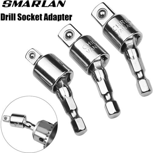 Upgrade Electric Drill Socket Adapter for Impact Driver with Hex Shank to Square Socket Drill Bits Rotatable Extension 1/2" 3/8"