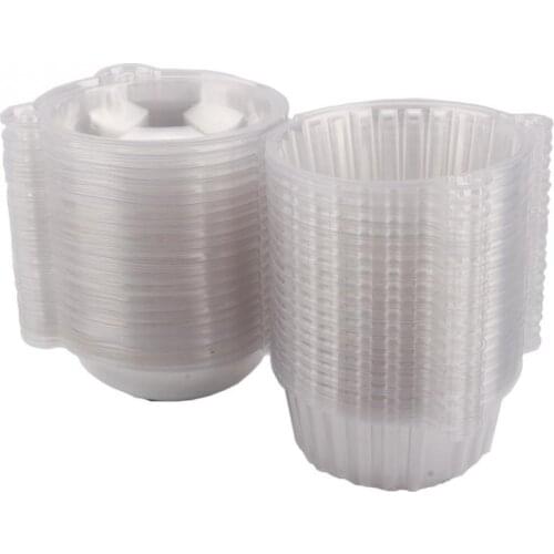 100pcs Cupcake Plastic Cups Muffin Pods Dome Cups Cake Box Bag Cupcake Cake Baking Decorating Pastry Party Tools Cake Mold Decor