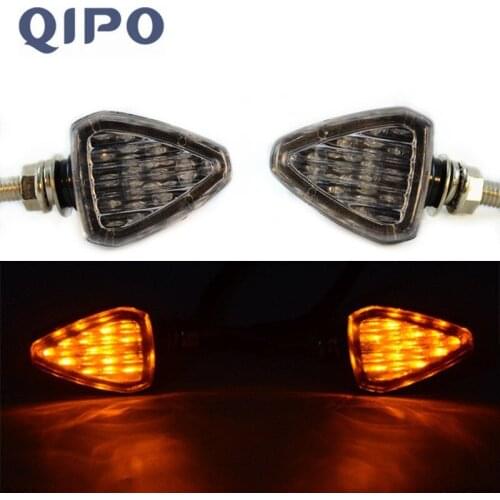 QIPO Universal Amber LED Turn Signal Indicator Light Blinker Lamp Accessories Motorcycle street bike Smoke For Honda Yamaha