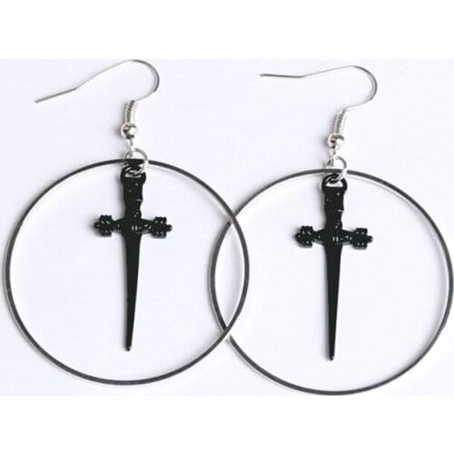 Black dagger earrings Sword jewelry Stunning gothic fashion men women gift novelty pendant classical new 2020 darkness simple