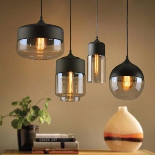 Modern Glass Pendant Light Home Decor Pendant Lamp Kitchen Fixture Dining room Hanglamp Living Room Retro Loft indoor lighting