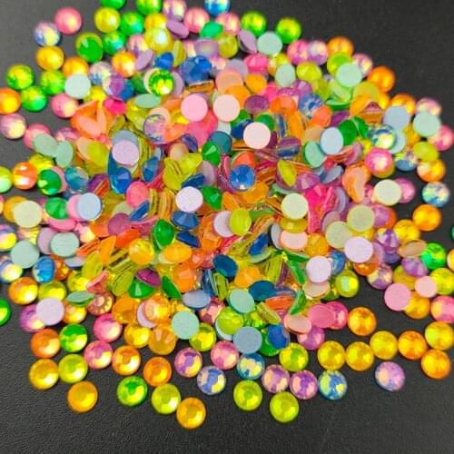 SS3-SS20 Noctilucent Neon AB Rhinestones Glitter Non Hot Fix Glass Fluorescence AB Flatback Strass Stone Nail Art Decorations