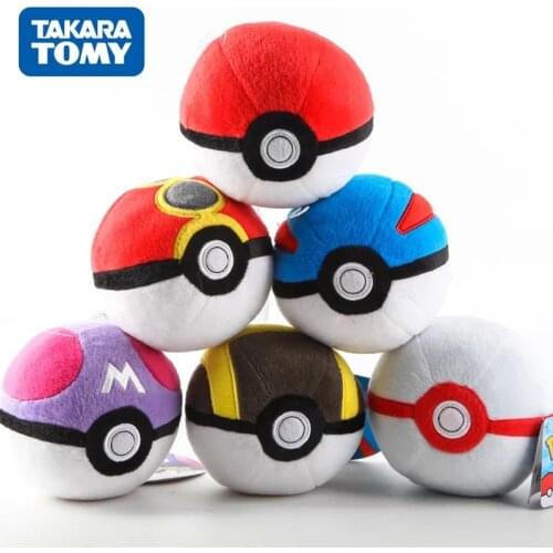 TAKARA Pokemon Pokeball High Quality Cute Anime Plush Toys Cartoon Stuffed Poke Ball Dolls Children Birthday Kids Pendant Gift