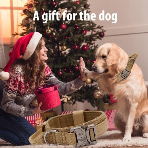 Tactical Dog Collar Control Handle Adjustable Military Dog Necklace Walking Extra Large Dogs Training Pets Supplies