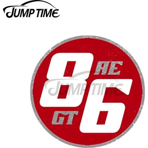 Jump Time 13 x13cm For AE 86 or GT Vintage Personality Car Sticker Surfboard Truck Decal Sunscreen Occlusion Scratch Car Styling