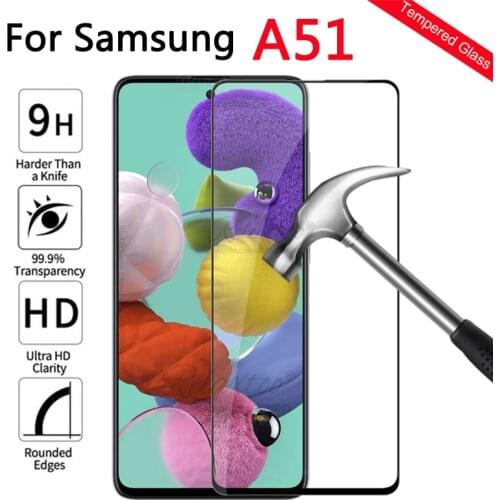 For Samsung Galaxy A51 Full Cover Tempered Glass For Samsung A515F Screen Protector A51 2020 A 51 Protective phone Film glas 9h