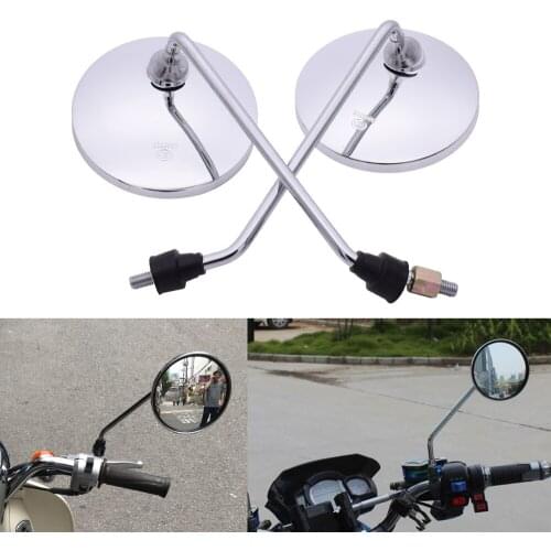 For Kawasaki zx10 r zzr 600 zxr 400 Ninja GPZ500 EX500 Motorcycle rearview mirror round mirror motorcycle long stem accessories