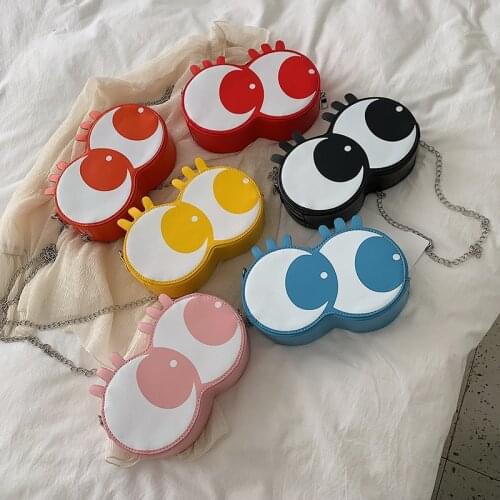 Big Eye Cartoon Print Women Handbag Quality Pu Leather Shoulder Messenger Bag Girl Mini Cute Chain Crossbody Bag For Women #25
