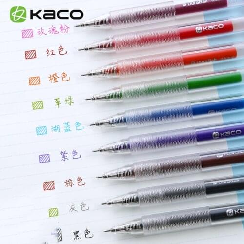 Kaco Turbo Color Gel Pens Bullet Color Gel Ink Pen 0.5MM Color Ink Ballpoint Pen Writing Length 800 M For Office School Pen