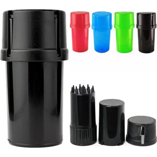1Pcs Plastic Grinder 40mm Diameter Tobacco Herb Crusher Cigarette Accessories 4 Color Storage Case Box Grinders Smoke Pipe
