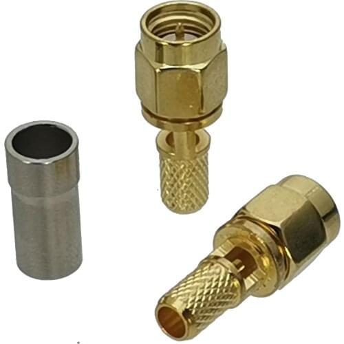 10pcs connector SMA male window crimp RG58 RG142 LMR195 RG400