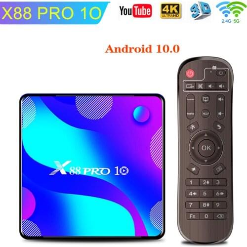 20pcs X88 PRO 10 Android 10 Smart TV Box 4GB 128GB RK3318 Quad Core 4K HD 2.4G/5G Dual Wifi Netflix Media Player Set Top Box